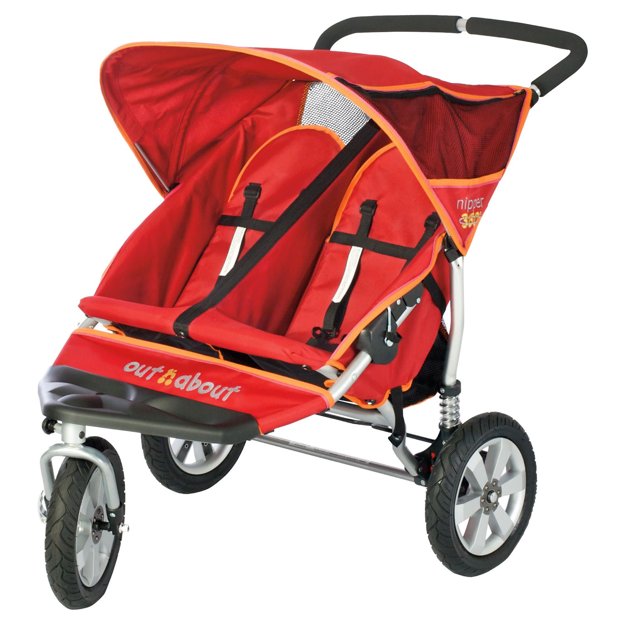 Out'n'About Nipper Double 360 Pushchair Limited Edition, Raspberry