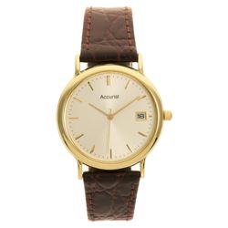 Mens Brown Croc Effect Strap Watch