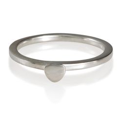 Sterling Silver Heart Stacking Ring, Large