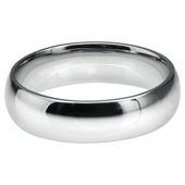 Sterling Silver Mens 6mm D Shape Wedding Ring, S