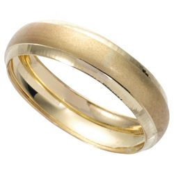 9ct Gold Mens Satin Finish 5mm Wedding Ring, P
