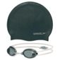Speedo Jet Goggle & Swimming Hat Set, 6-14, Black