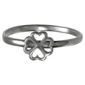 Sterling Silver 4 Leaf Clover Stacking Ring, Medium