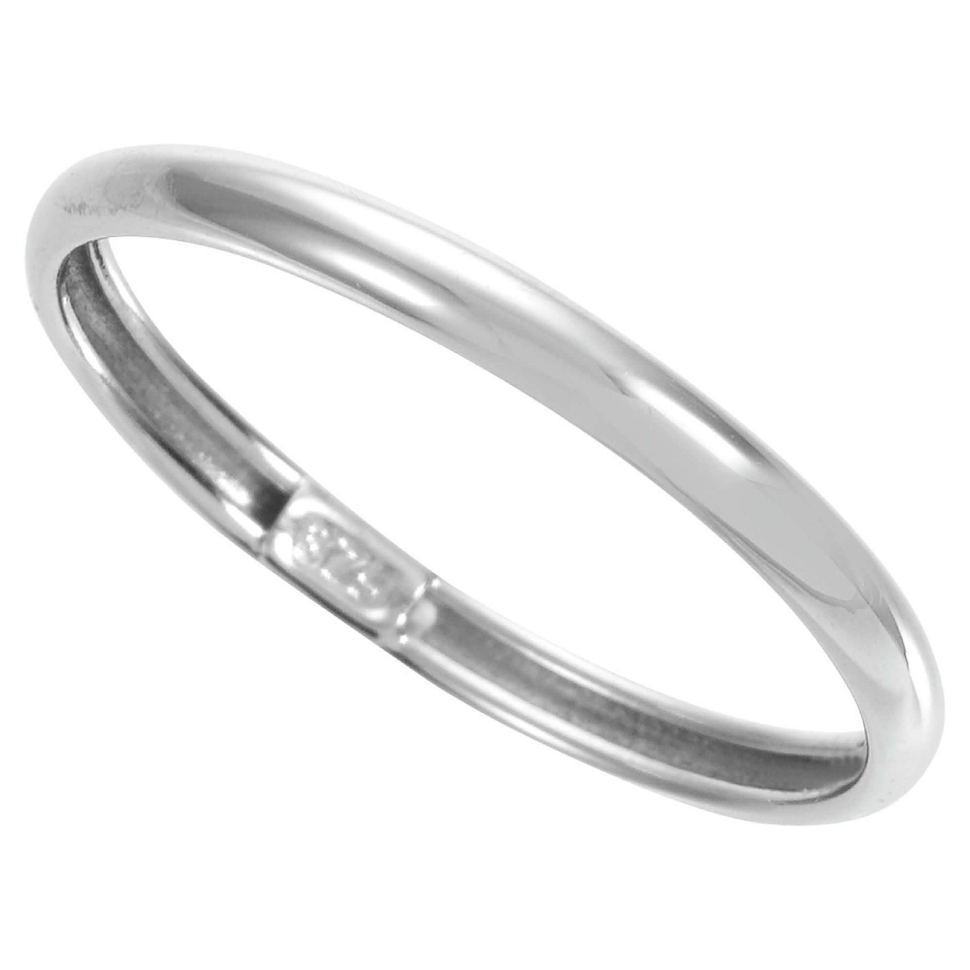 9ct White Gold Ladies 2mm Wedding Ring, P