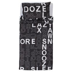 Crossword Duvet (Black), Single