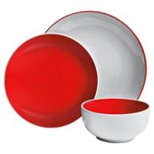 Tesco Coupe 2 Tone 12 Piece, 4 Person Dinner Set - Red