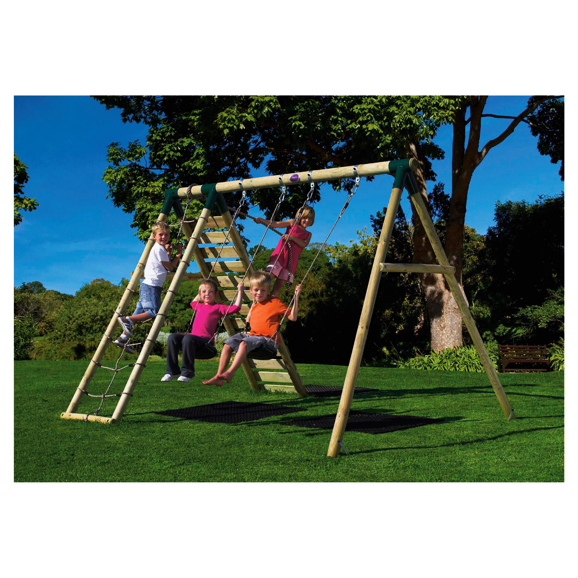 Plum Uakari Wooden Garden Swing Set at Tesco Direct