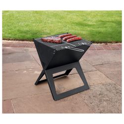 Notebook charcoal bbq with carry bag