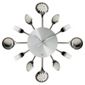 Present Time Wall Clock Silver Ware Utensils Steel Small