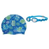 Speedo Sea Squad Goggles & Swimming Hat Set, 2-6, Blue