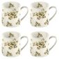 Katie Alice Set of 4 Cream Flowers Can Mugs
