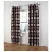 Tesco Chenille Circles Lined Eyelet Curtains W162xL183cm (64x72"), Mocha