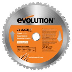 Evolution RAGE 255mm Multipurpose TCT Blade (Orange)