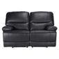 Angelo Leather Small Double Recliner Sofa, Black
