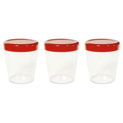 Omada Set of 3 0.75L Dune Storage Jars, Red
