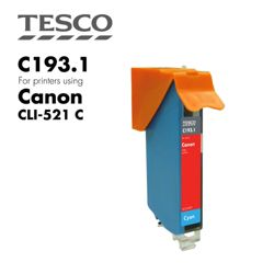 Tesco CLI521 Cyan Printer Ink Cartridge (Compatible with printers using Canon CLI-521 Cyan Printer Ink Cartridges)