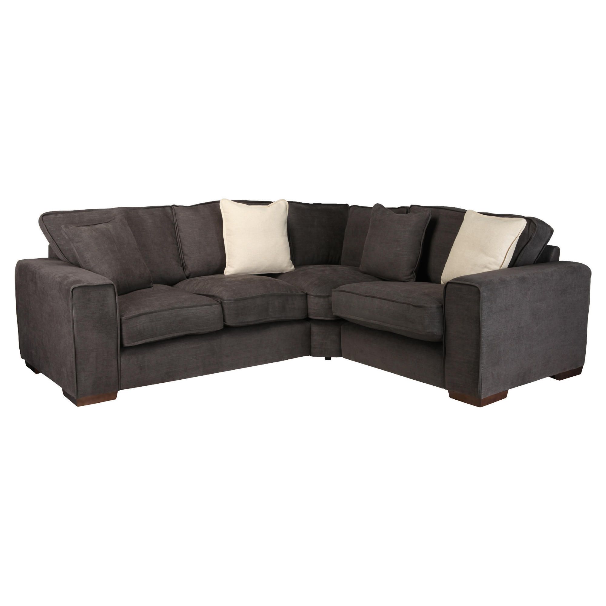 Omega Fabric Corner Sofa, Bark Right Hand Facing at Tesco Direct