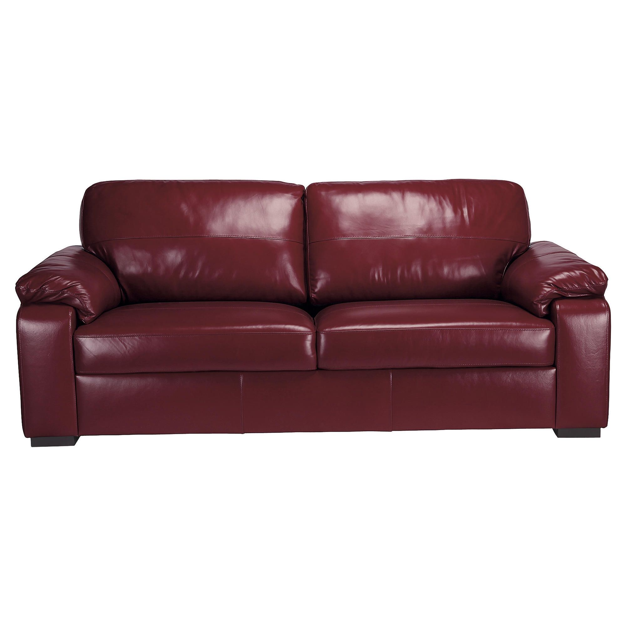 Ashmore Large Leather Sofa, Red at Tesco Direct