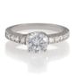Platinum Plated Silver Solitaire Ring, S