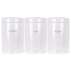 Brabanita 3 piece Canister Set, White