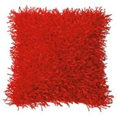F&F Home Glam Shaggy Cushion, Red