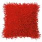 F&F Home Glam Shaggy Cushion, Red