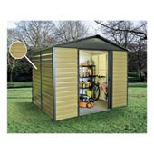 Yardmaster 6x6 Metal Woodgrain Effect Apex Shiplap Shed with floor support frame
