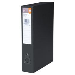 Tesco Foolscap Box File, black 5 pack