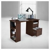 Isaac Straight Desk, Walnut Effect