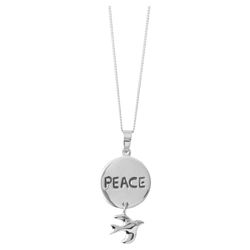 Sterling Silver Peace Disc & Dove Pendant