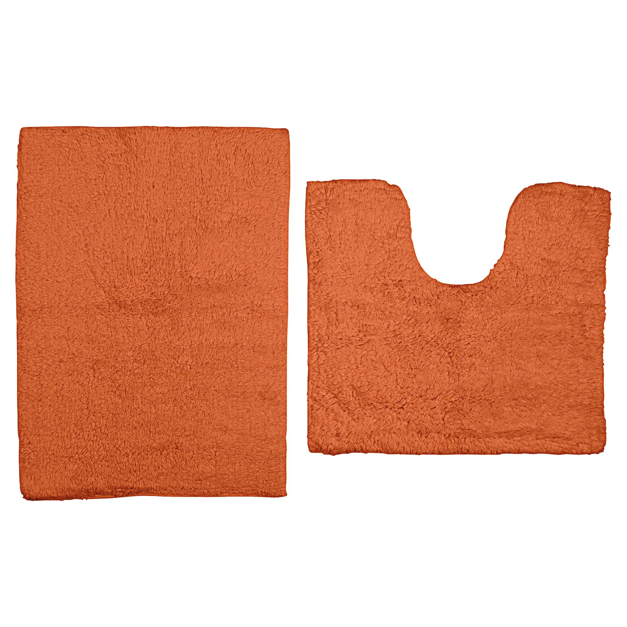 Tesco Pedestal and Bath Mat Set Orange