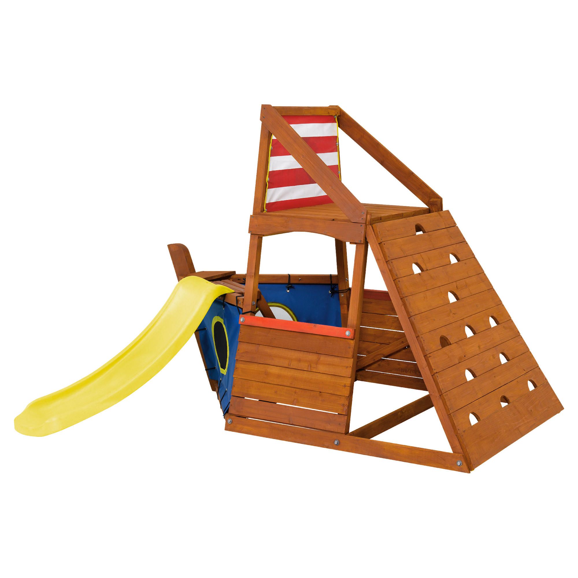 Plum Captain Plum Wooden Climbing Frame Outdoor Play Centre with Slide