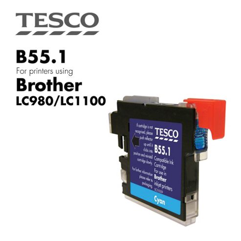 Image of Tesco Lc980 Cyan Printer Ink Cartridge (for Brother Lc-980 Cyan )