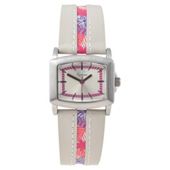 Kahuna Ladies Cream and Pink Flower Print Watch