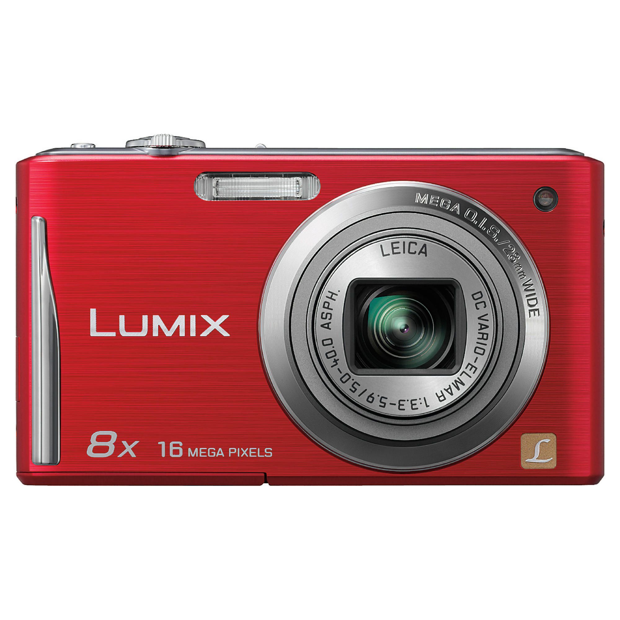 Panasonic Lumix FS37 Digital Camera - Red (16.1MP, 8x Optical Zoom) 3 inch Touchscreen LCD