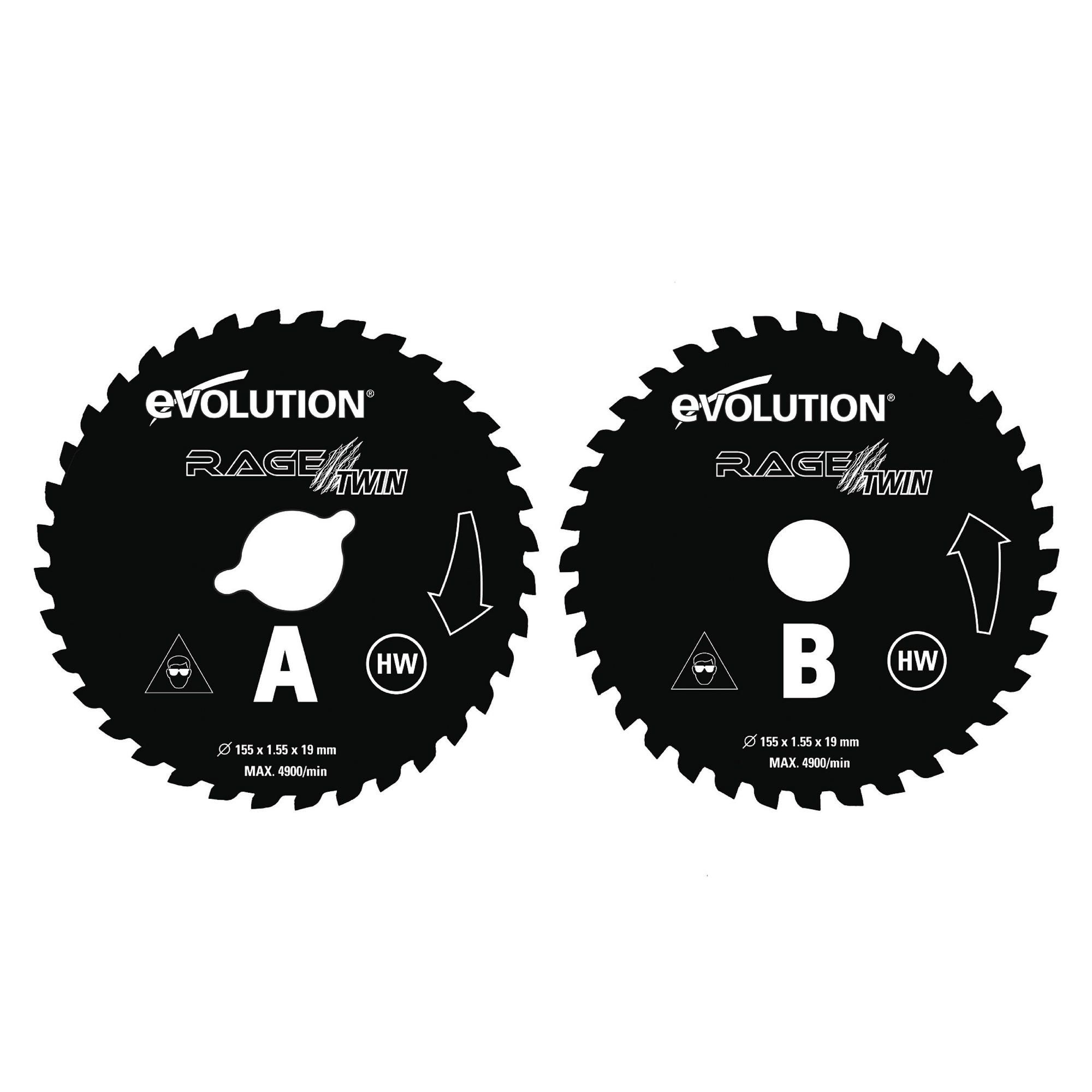 Evolution RAGE Twin 155mm TCT Blades (Orange)