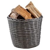 Wicker Log Basket Grey Wash