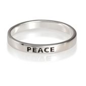 Sterling Silver Peace Stacking Ring, Large