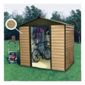 Yardmaster 10x8 Metal Woodgrain Effect Apex Shiplap Shed with floor support frame