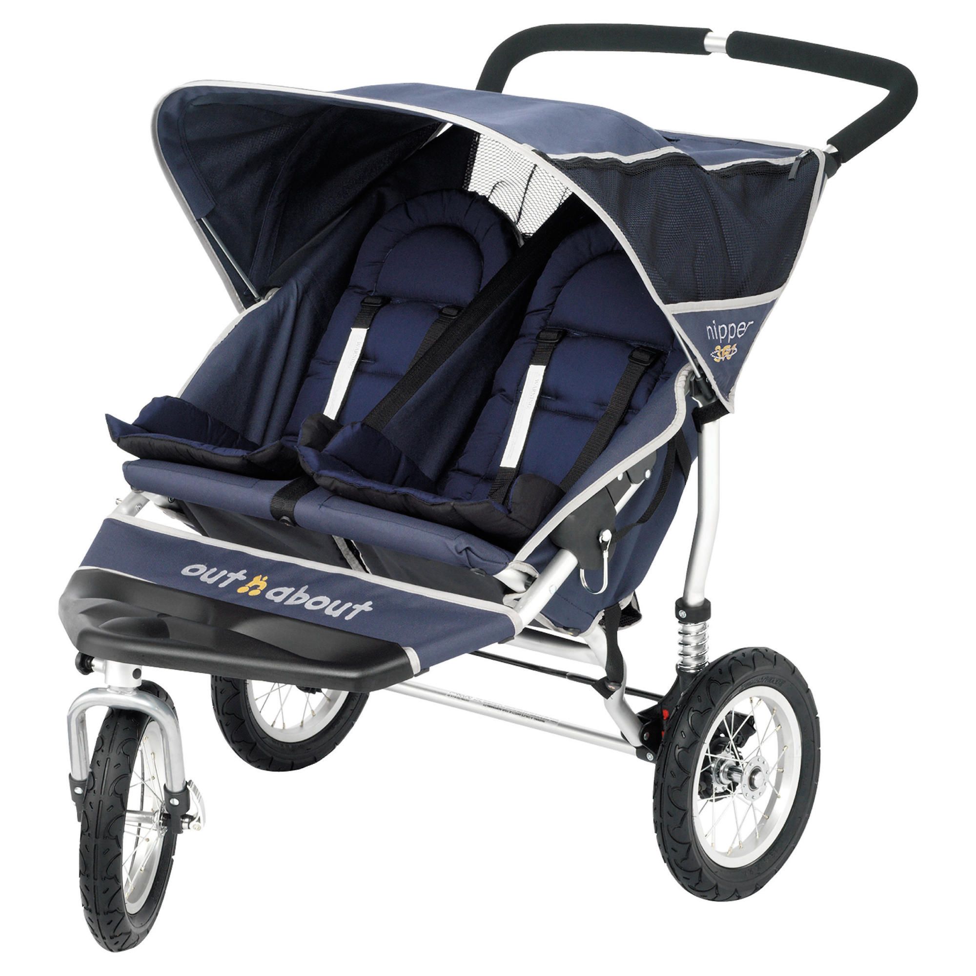 Out'n'About Nipper Double 360 Pushchair, Navy