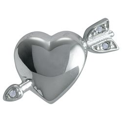 Truth Sterling Silver Heart / Arrow Crystal Charm
