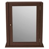 Portico Dark Wood Wall Cabinet with Mirrored single door