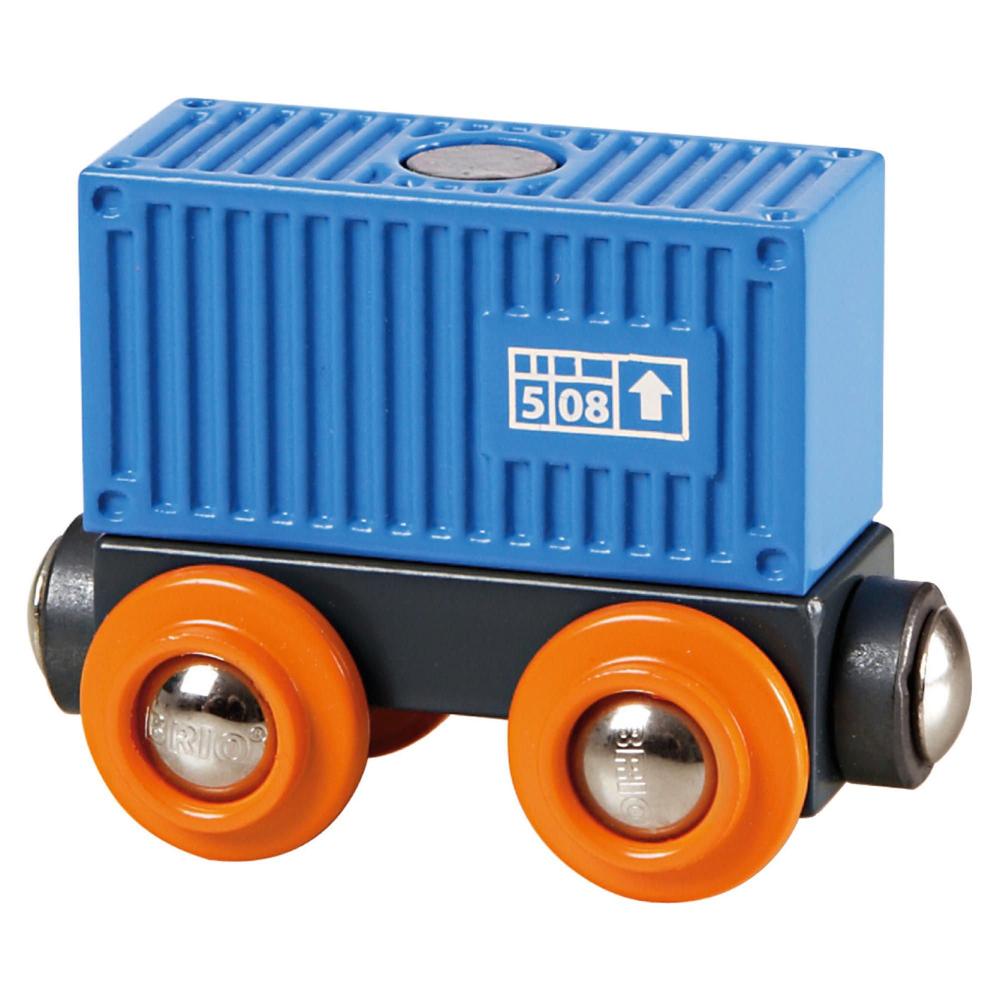Brio Classic Accessory Blue Container Wagon - Wooden Toy