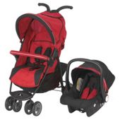 Petite Star City Bug Travel System Compact Fold, Red & Black