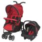 Petite Star City Bug Travel System Compact Fold, Red & Black