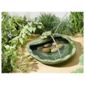 Smart Solar Solar Frog Fountain in Glazed Green Ceramic