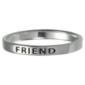 Sterling Silver Friend Stacking Ring, Large