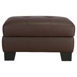 Utah Leather Storage Footstool, Brown