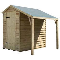 6x4 Timberdale Overlap Pressure Treated Shed with Lean-To