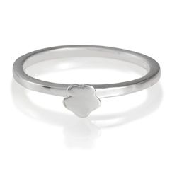 Sterling Silver Flower Stacking Ring, Medium